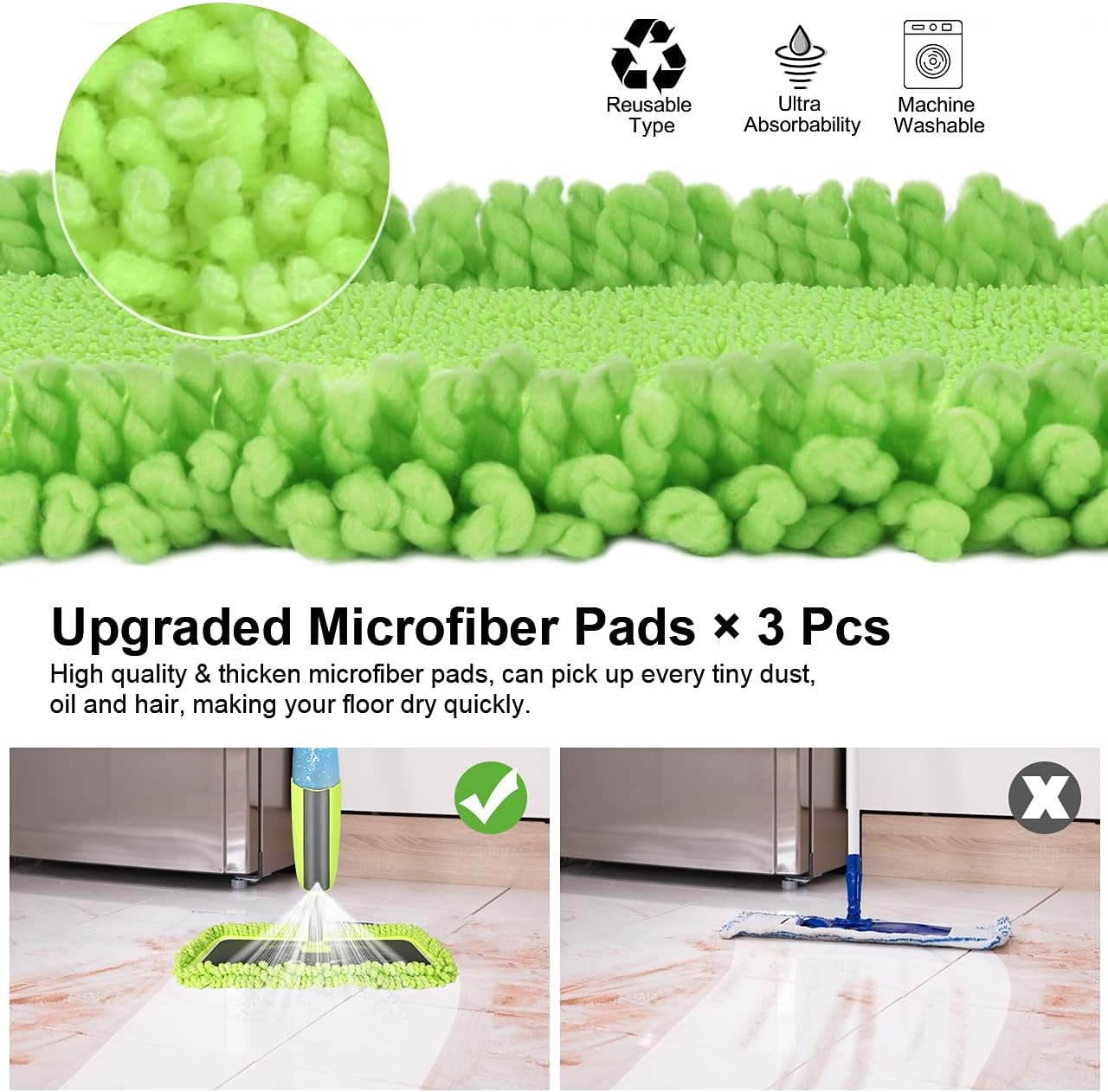 Döner Başlıklı Spreyli Mop Parke Ahşap Fayans Temizleyici Su Hazneli Sihirli Paspas